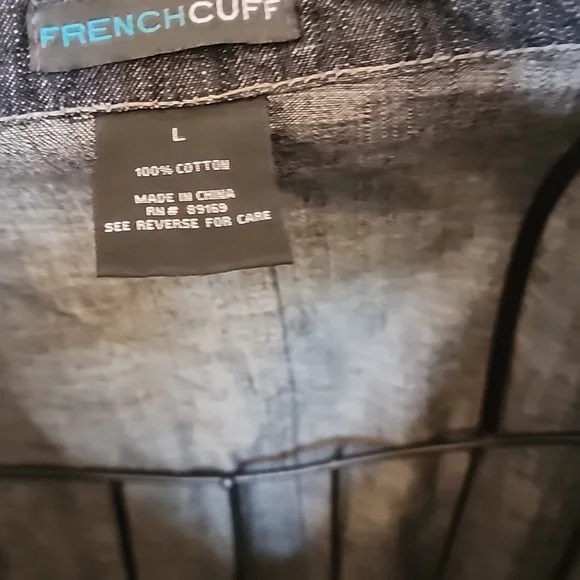 French Cuff Blue Demin Jeans Cotton Belt Pocket Trench Coat Jacket Women's Sz L - Picture 5 of 9